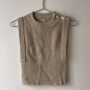 soor ploom women's everdine merino wool vest OS in ecru